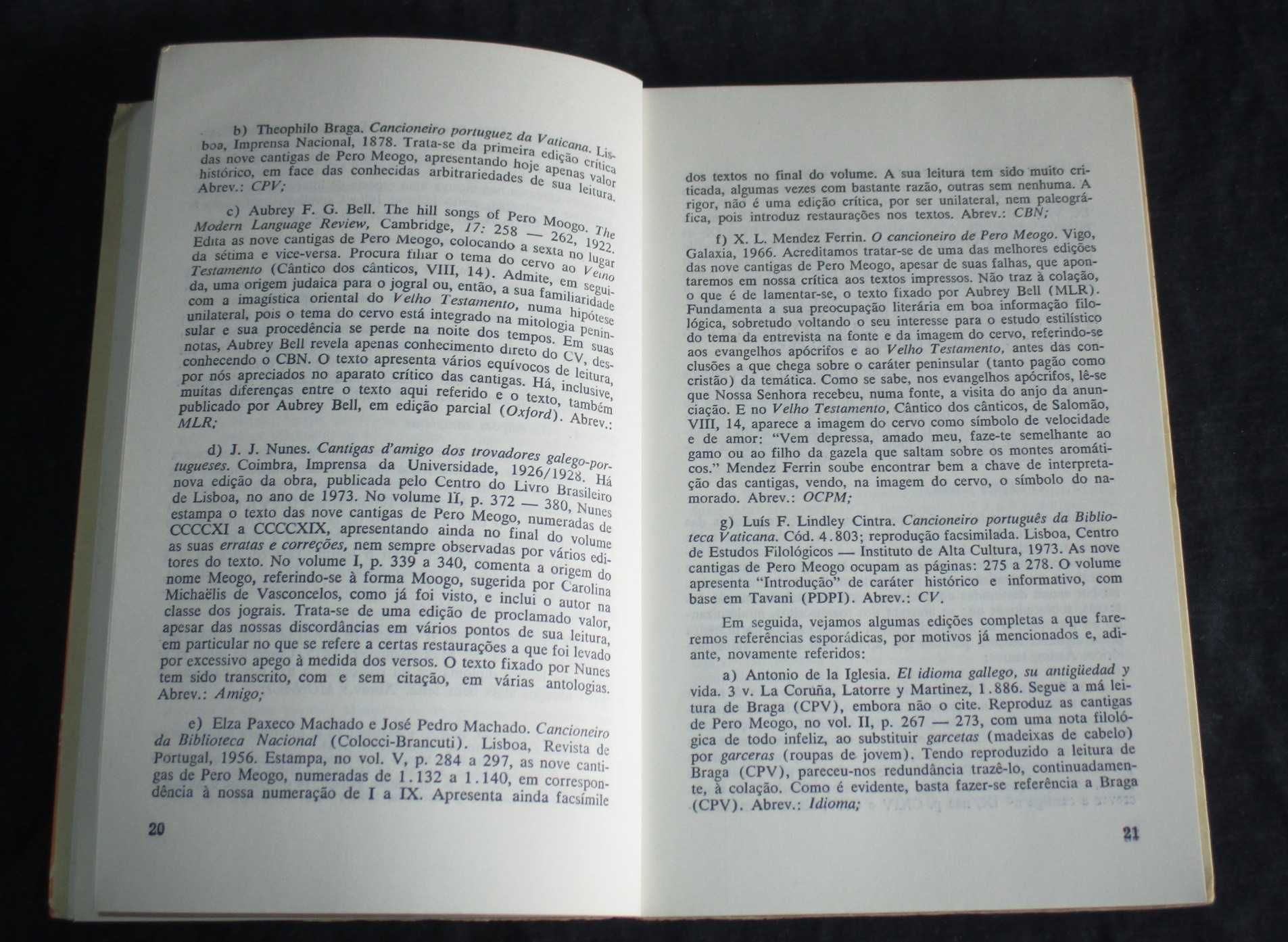 Livro As Cantigas de Pero Meogo Leodegário A. De Azevedo Filho