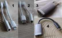 Перехідник для навушників мікрофона AUX 3,5 мм на Lightning Type-C USB