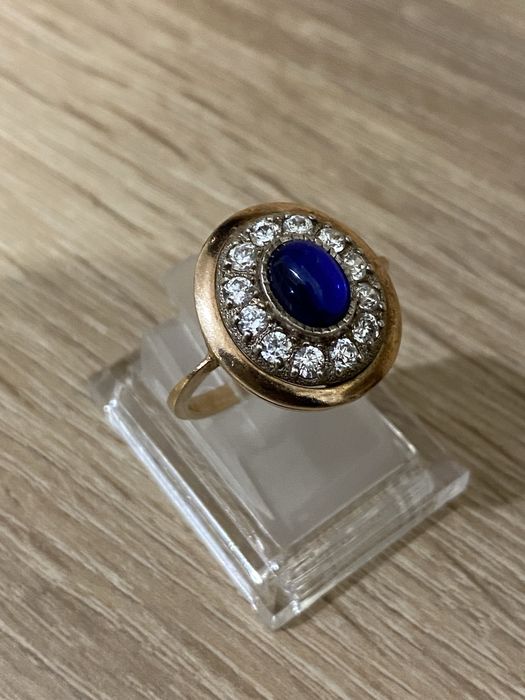 Кольцо “Малинка” с позолотой, серебро 925.