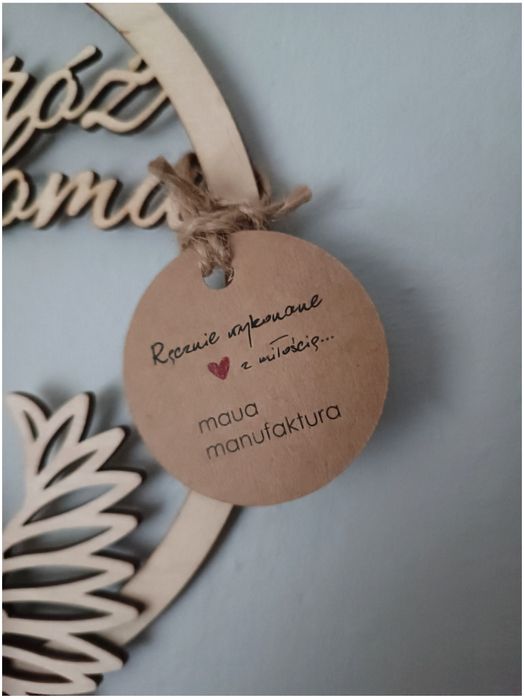 Anioł Stróż Naszego Domu makrama ze sznurka fuksja