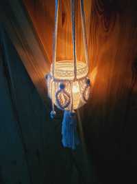 Lampion wiszący makrama boho wazon handmade pleciony