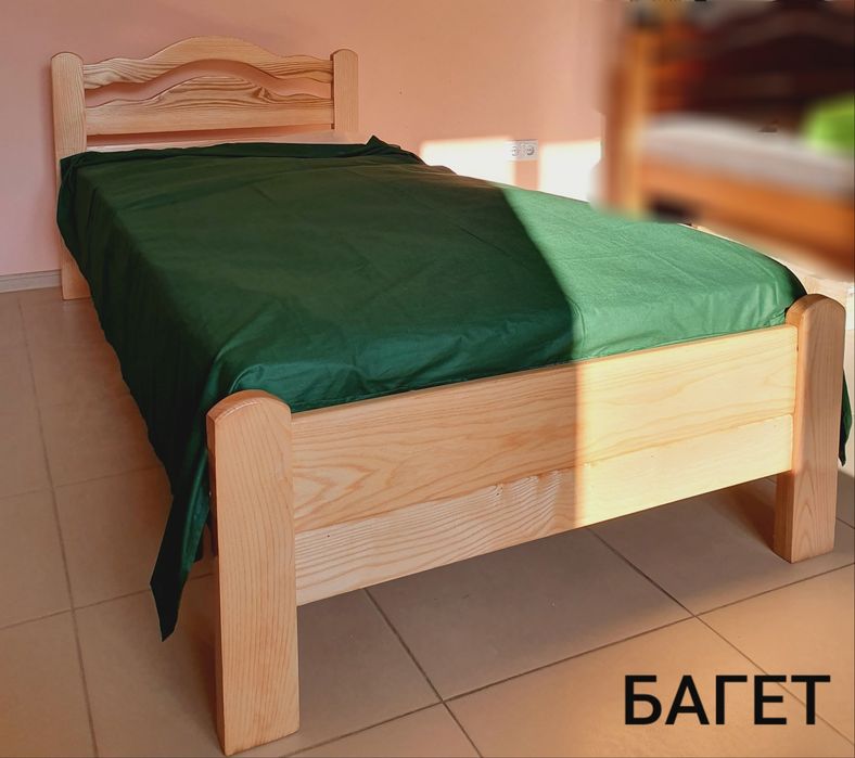 Ліжко односпальне,ясен,дерев'яне,80/190;90/200;120/200