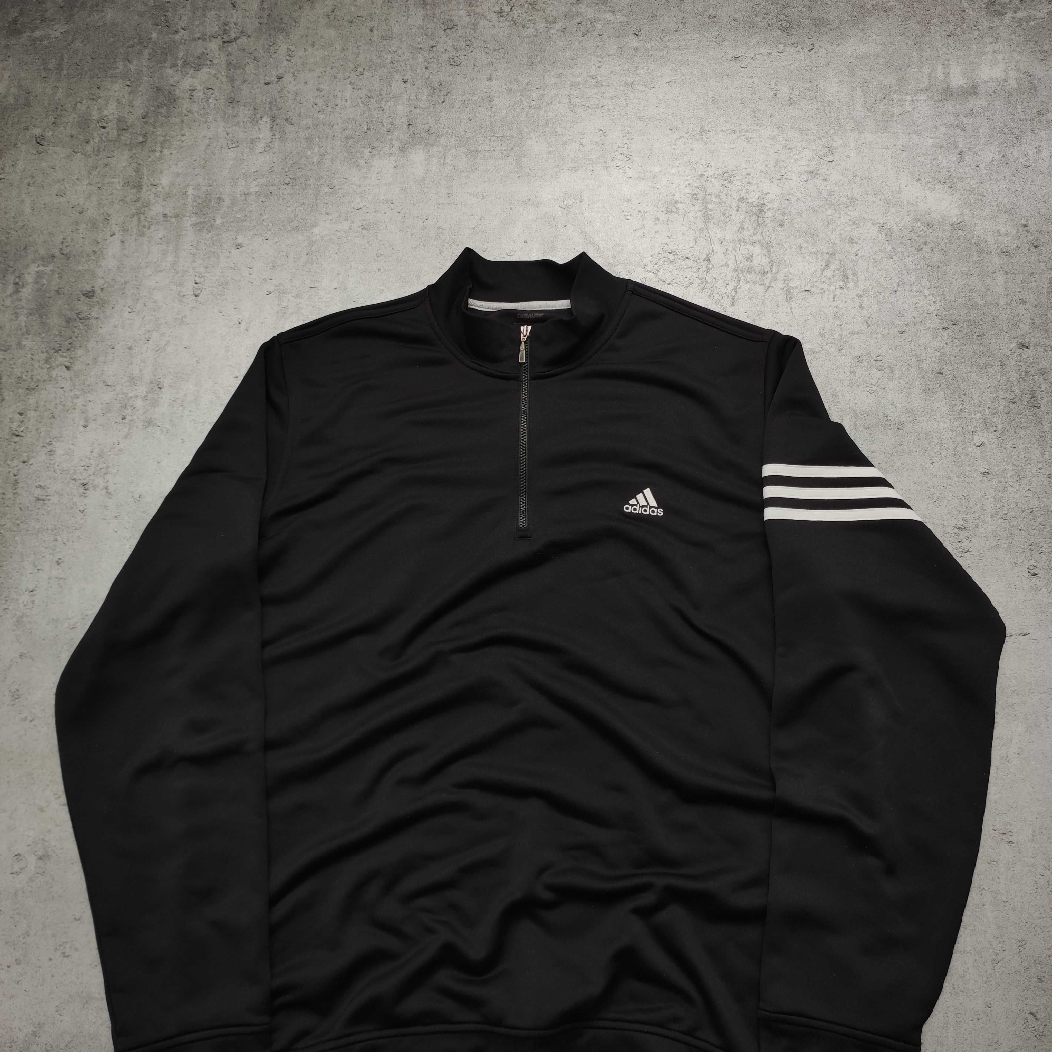 MĘSKA Bluza Sportowa czarna 3 Paski ClimaCool Suwak PREMIUM Gym Active