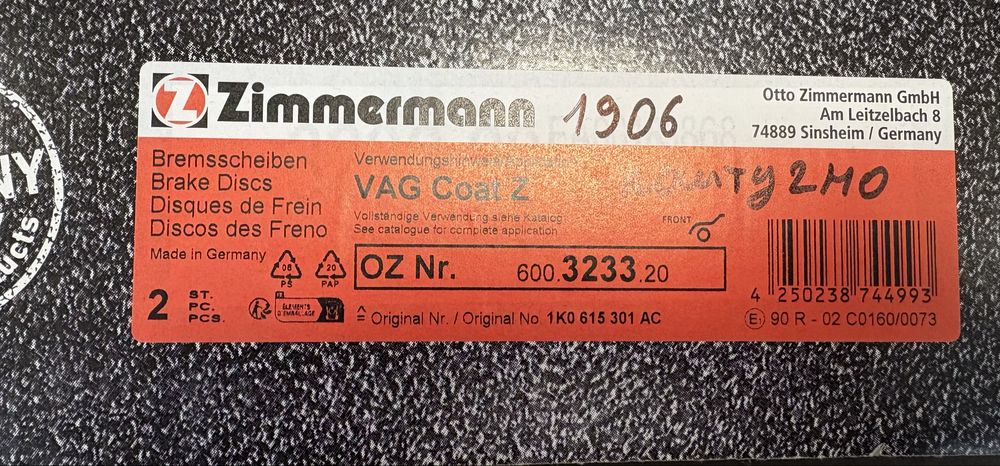 Гальмівні диски Zimmermann