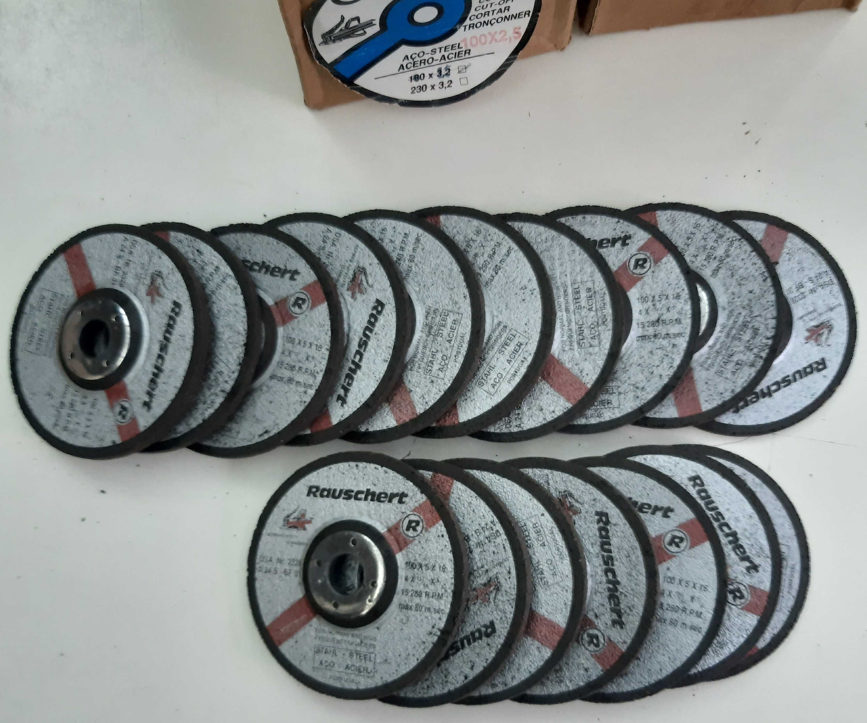 30 Discos Abrasivos 100mm Aço Rauschert para Rebarbadora