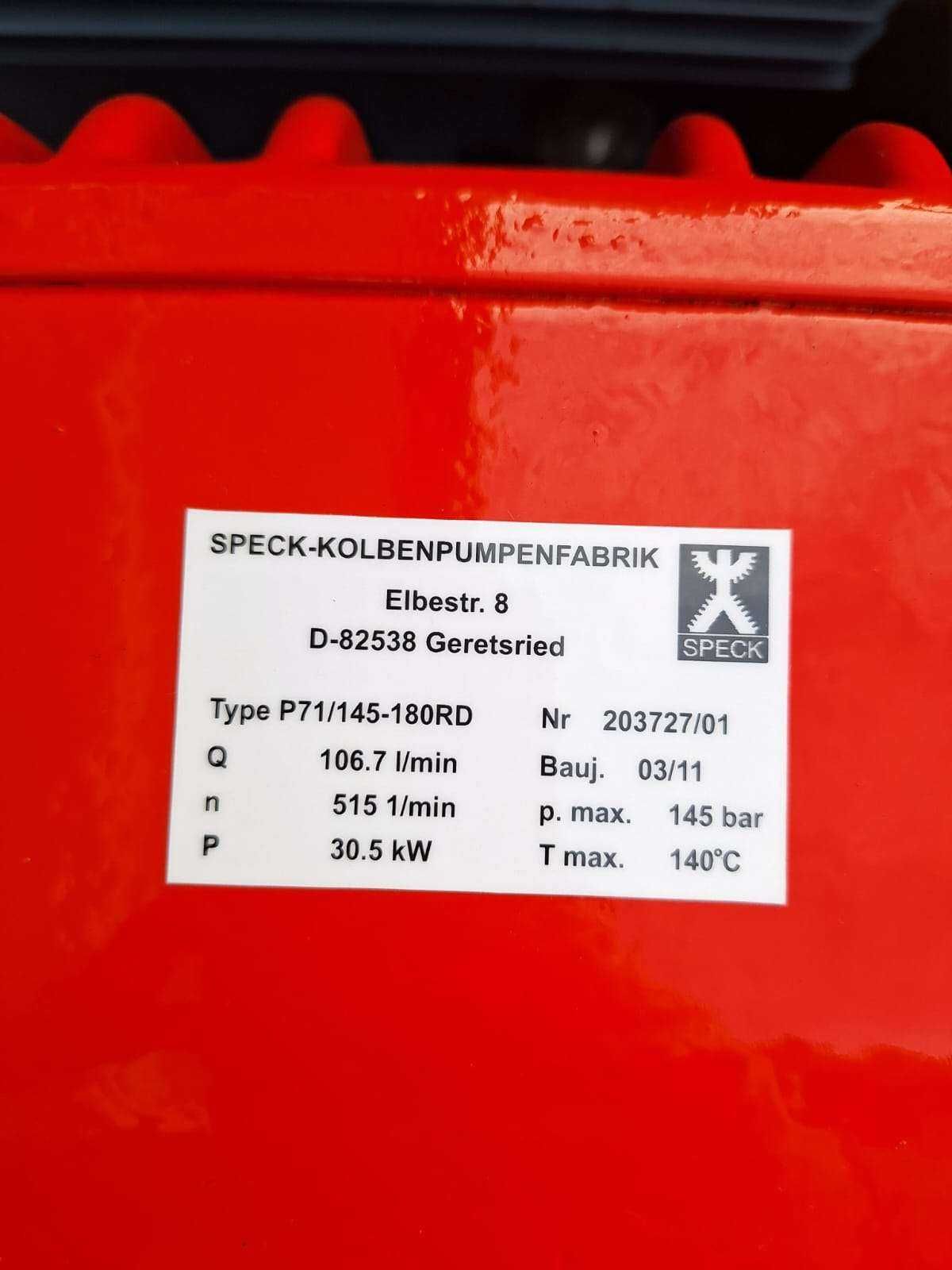 WUKO elektryczne SPECK 150 bar 106 l/min 37KW