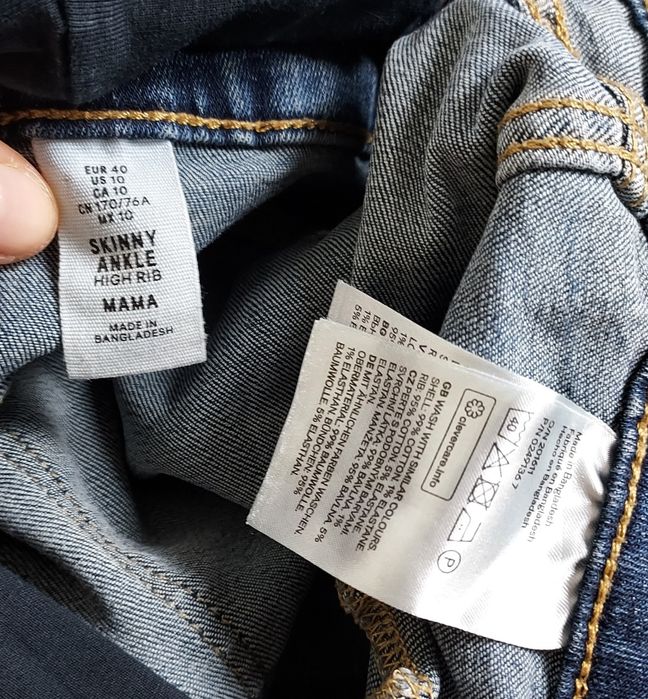 H&M MAMA_jeansy ciążowe Skinny Ankle_38/M L32