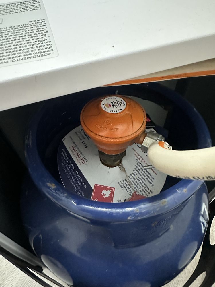 Aquecedor a gás GALP CHAMA AZUL VIDRO com garrafa de gás