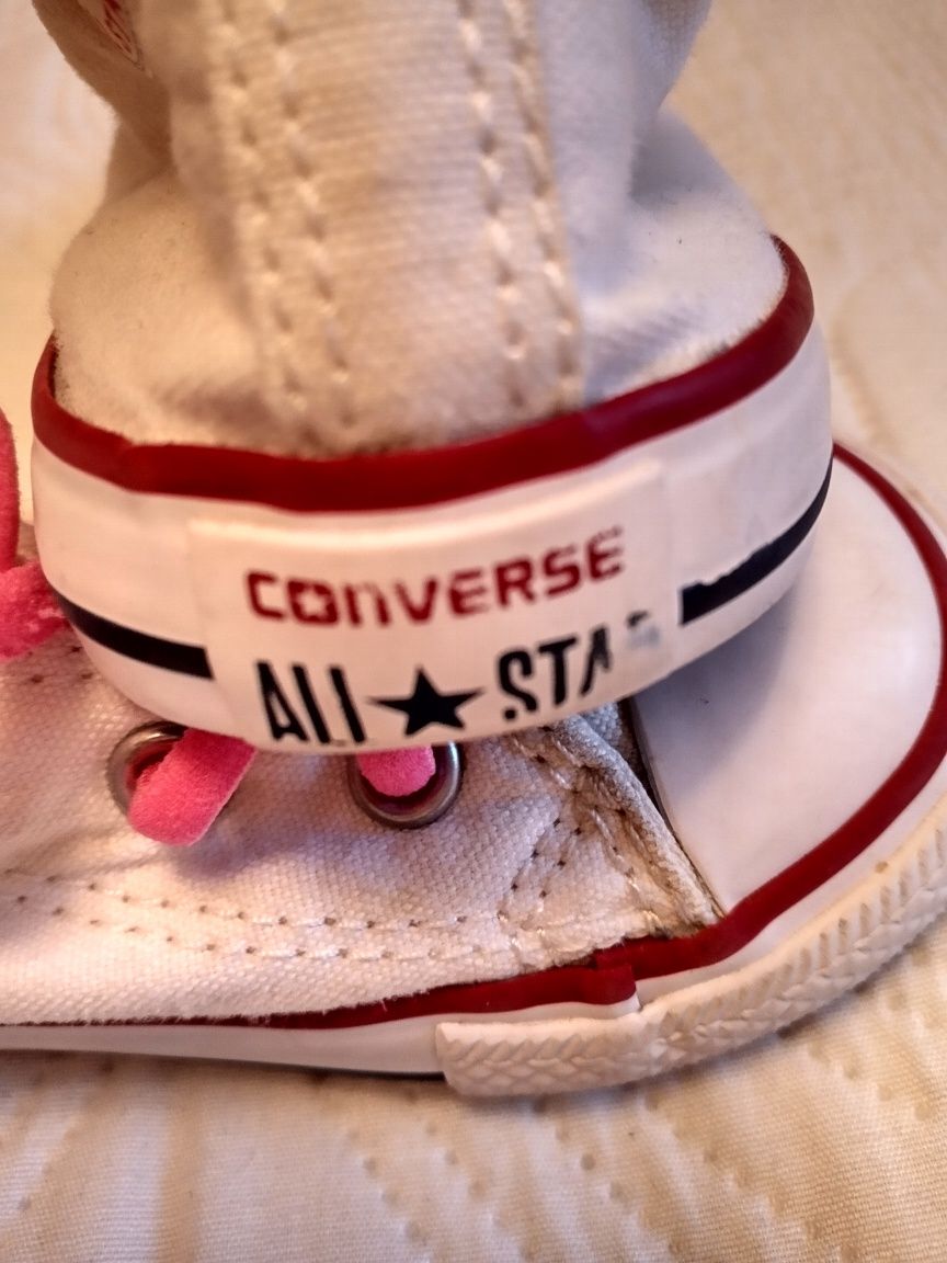 Butki Converse All Star  białe rozm.24, wkładka 15 cm