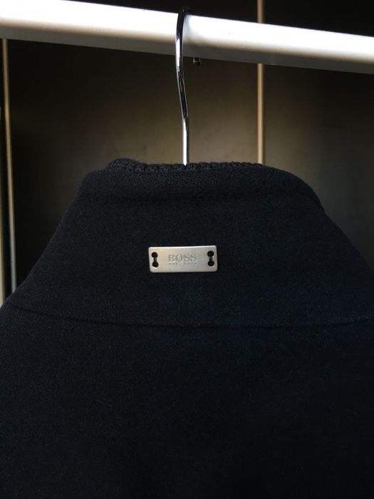 Полупальто черное шерсть кашемир Hugo Boss