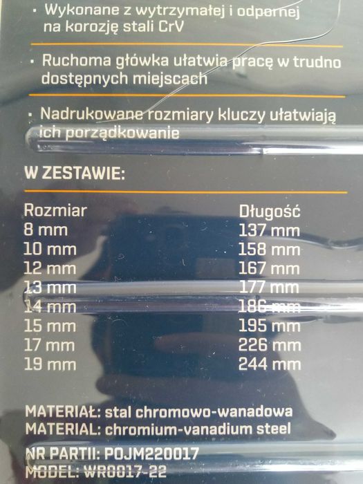 HIT Klucze z grzechotką łamana główka płasko - oczkowe + etui KURIER