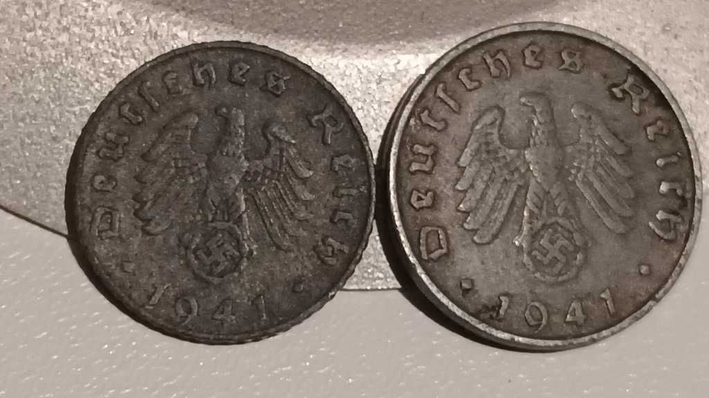 Monety III Rzesza Niemcy. 5-10 pfennig 1941r.E.B