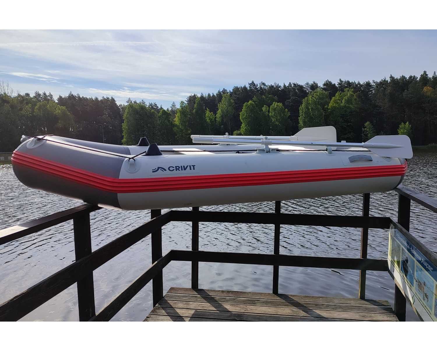 Ponton pompowany 3os. łódka wędkarska 297cm SZTYWNA podłoga 300kg XL