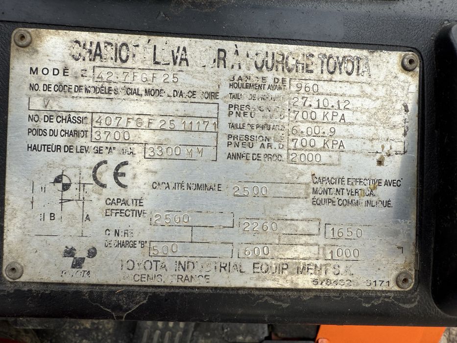 Wózek widłowy Toyota 42 7FGF 25