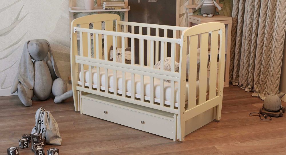 Кроватка для новонароджених ; Ліжечко Букове ! Ліжко для Немовлят!