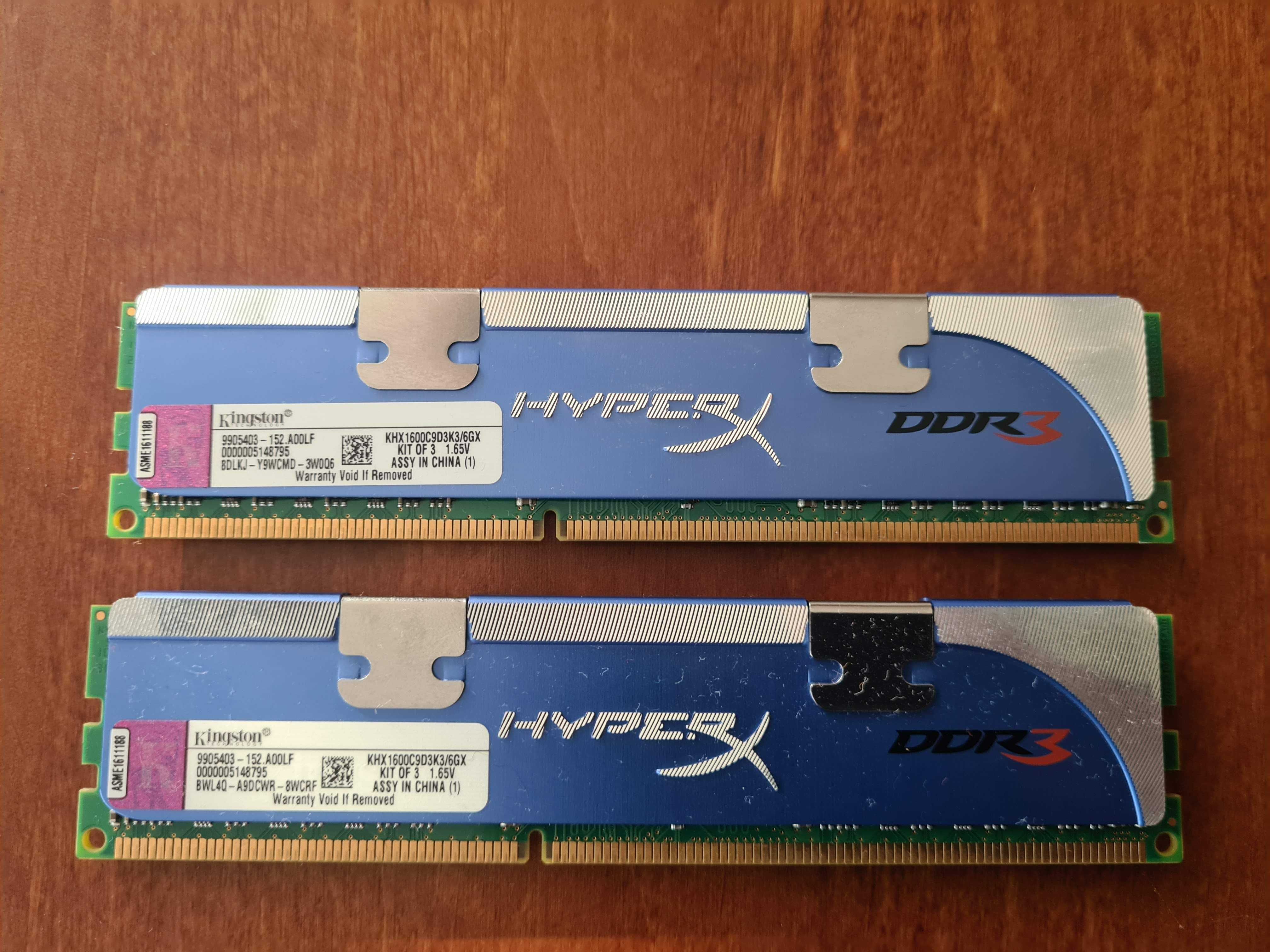 Pamięć DDR3 12GB 1600MHz Kingston HyperX 6x 2GB Triple Channel X58