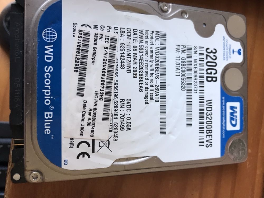 Disco Sata 320gb portátil