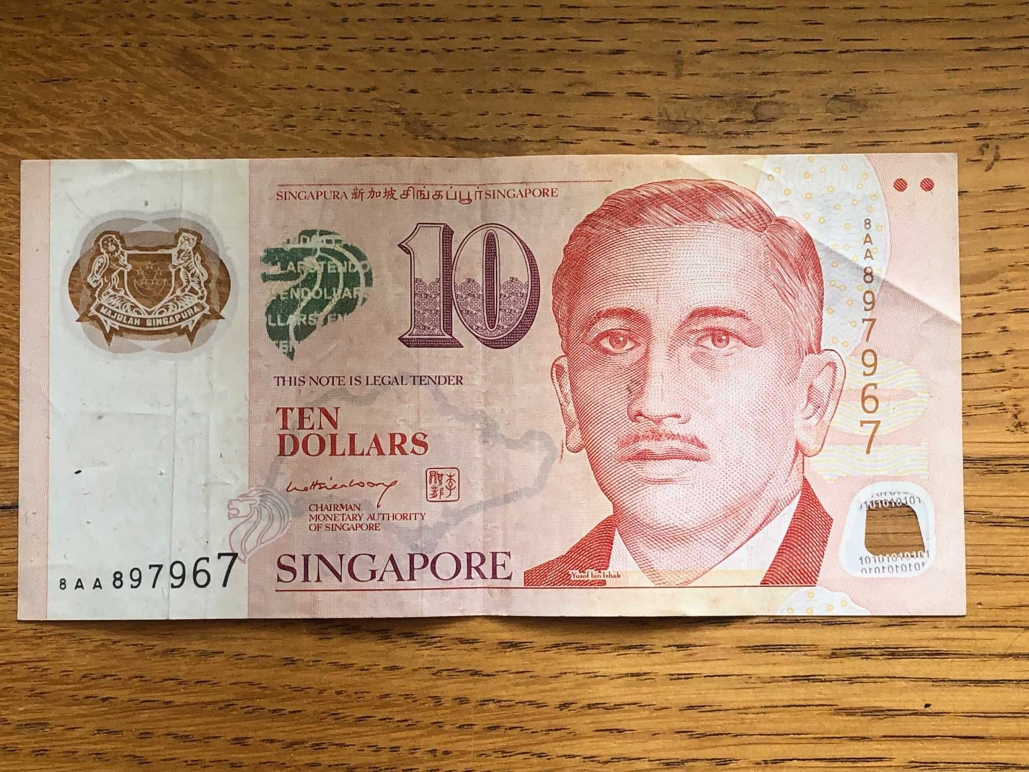 Банкнота 10 долларов Сингапур (10 dollars Singapore) 2005 год