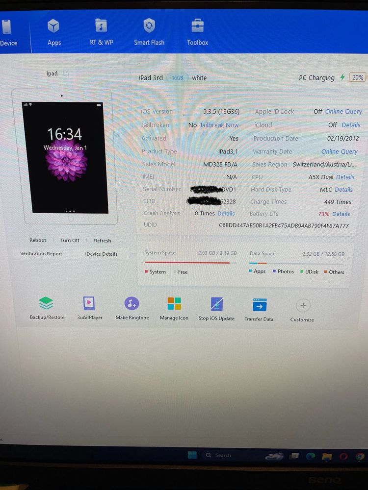 Ipad retina wi-fi 16gb white