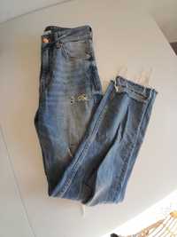 Spodnie damskie xs h&m mom fit boyfriend jeansowe z dziurami