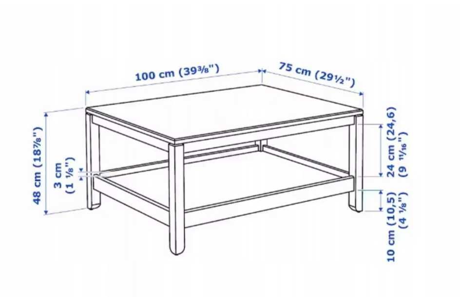 Stolik kawowy Ikea havsta czarny/ciemny brąz