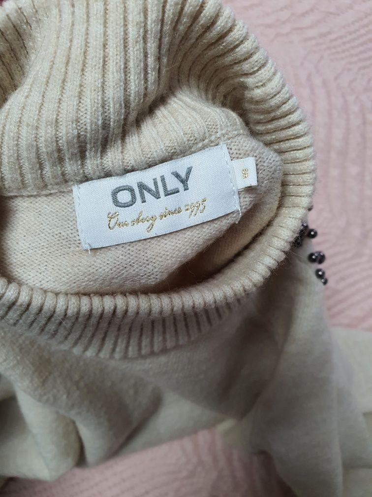 Beżowy Sweter Only S 36 półgolf