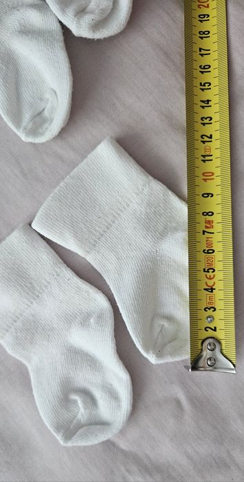 Skarpetki Niemowlęce białe zestaw 3 pary wygodne Elastyczne pierwszy r