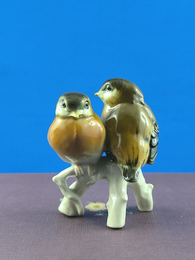 Para ptaszków Volkstedt Turyngia #ptak #porcelana #ozdoba #Niemcy