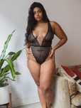 SAVAGE X FENTY koronkowe body disco laceup night, 44-46