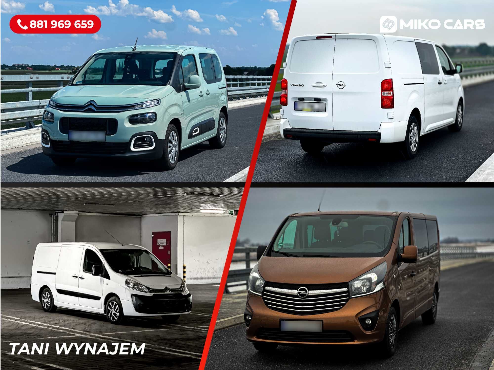 Citroen Berlingo WYPOŻYCZALNIA, WYNAJEM samochodu osobowego i busów