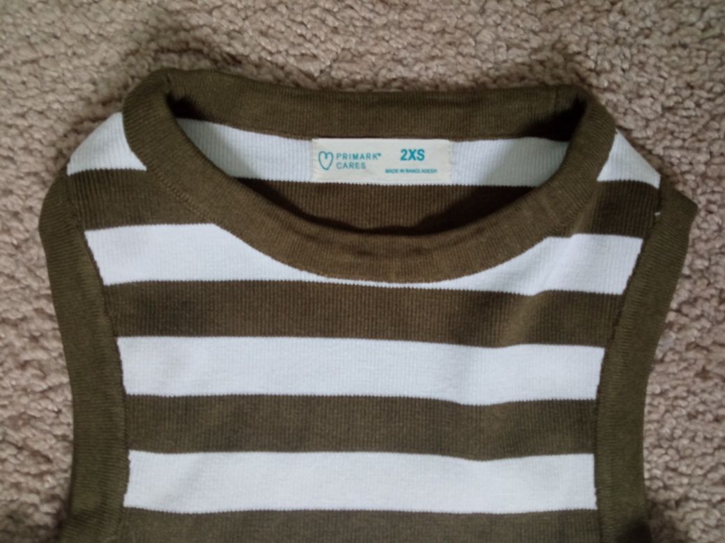 Top, bezrękawnik w modne paski, Primark,2xs