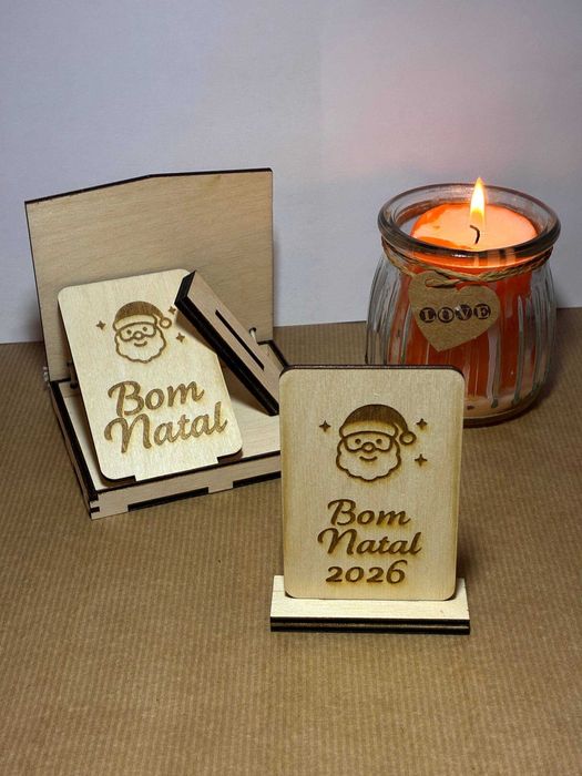 Presente Natal, Placa Madeira Personaliz. c/ Gravação, Entrega Grátis