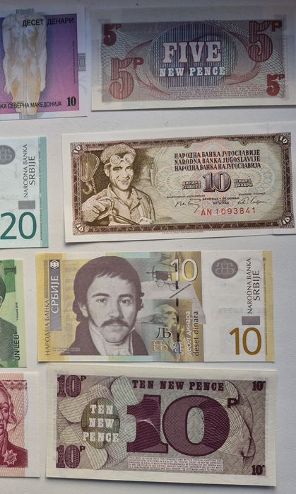 Набір банкнот Європи 1960 - 2000 років 12 бон без повторів UNC