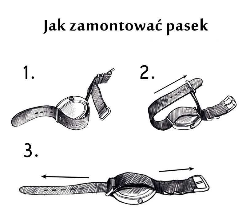Pasek do męskiego damskiego zegarka 18 20 mm NATO khaki nylon wodoodp