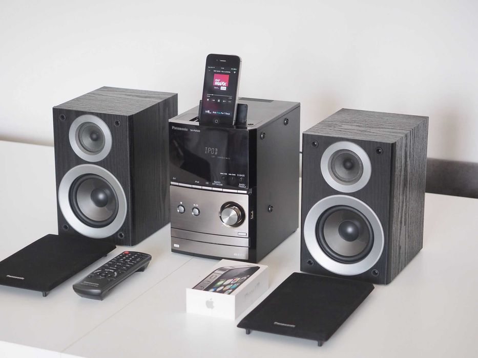 Wieża Panasonic SC-PM500 iPhone 4S CD MP3 USB 2x20W RMS