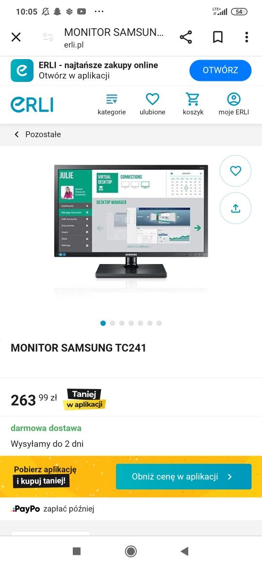 Monitor Samsung TC241 23,8" 60hz