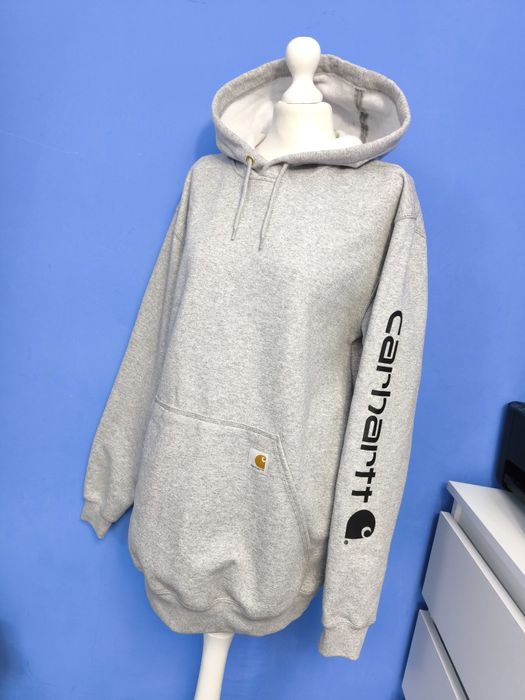 Carharrt Sleeve Logo hoodie Grey - oryginalna bluza męska z kapturem o