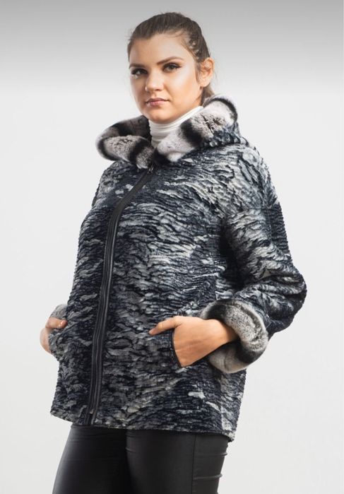 Куртка Gian Ferre із нат.шкіри, двостороння, тиснення змія, 2xl, 54/56