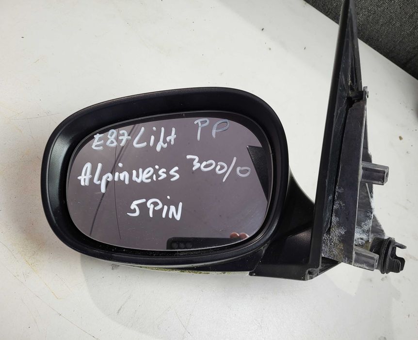 Lusterko zewnętrzne lewe BMW 1 E87 lift 5 pin 300/0 Alpinweiss