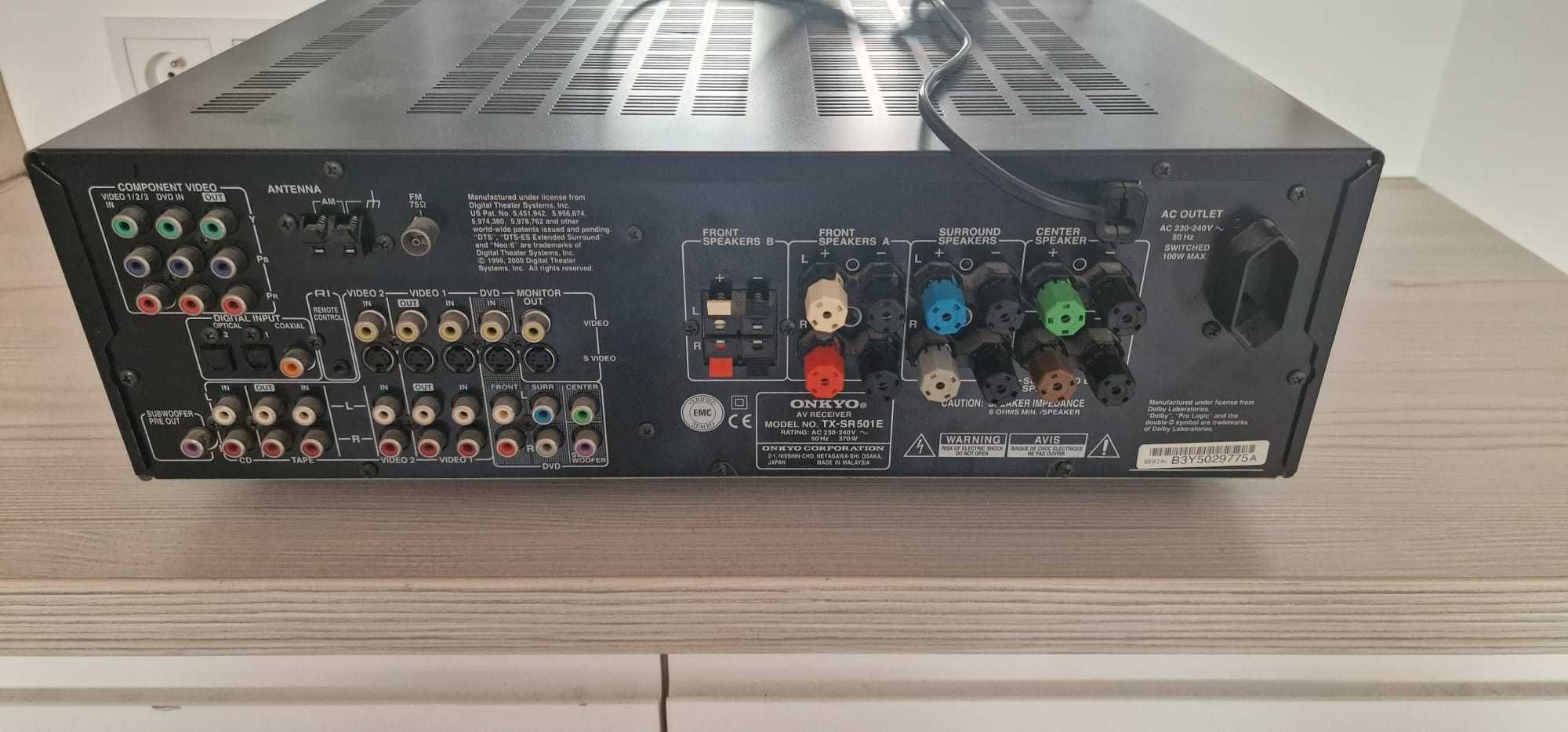 Amplituner ONKYO TX-SR501E – mocny dźwięk, sprawny, zadbany!