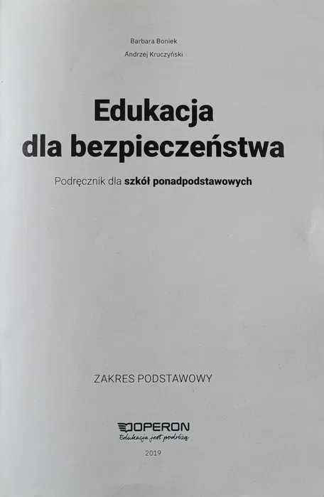 Edukacja dla bezpieczeństwa. Zakres podstawowy.