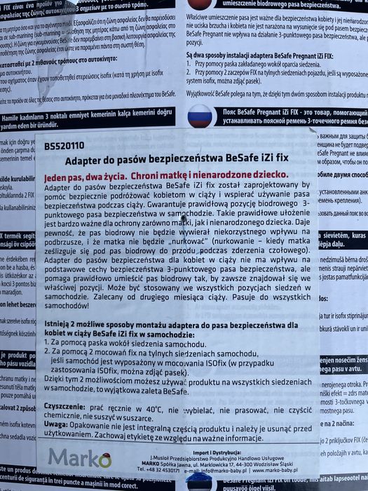 BeSafe adapter do pasów w ciąży