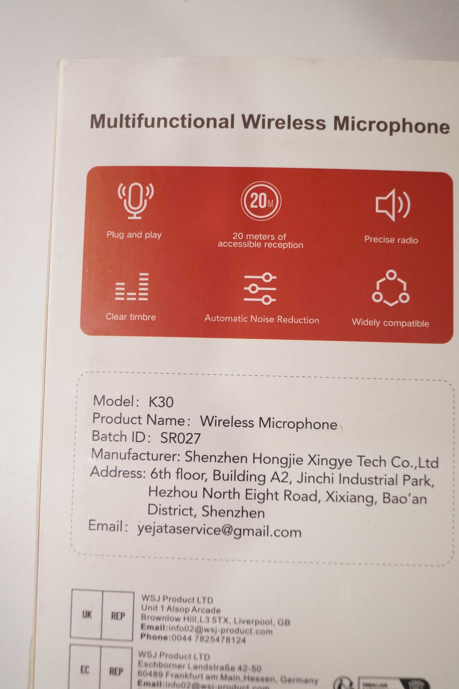 YEJATA K30 Zestaw 2 mikrofonów krawatowych