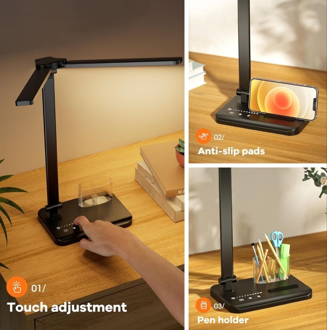 Lampa biurkowa LED RealPlus ze sterowaniem dotykowym 10 poziomów jasno