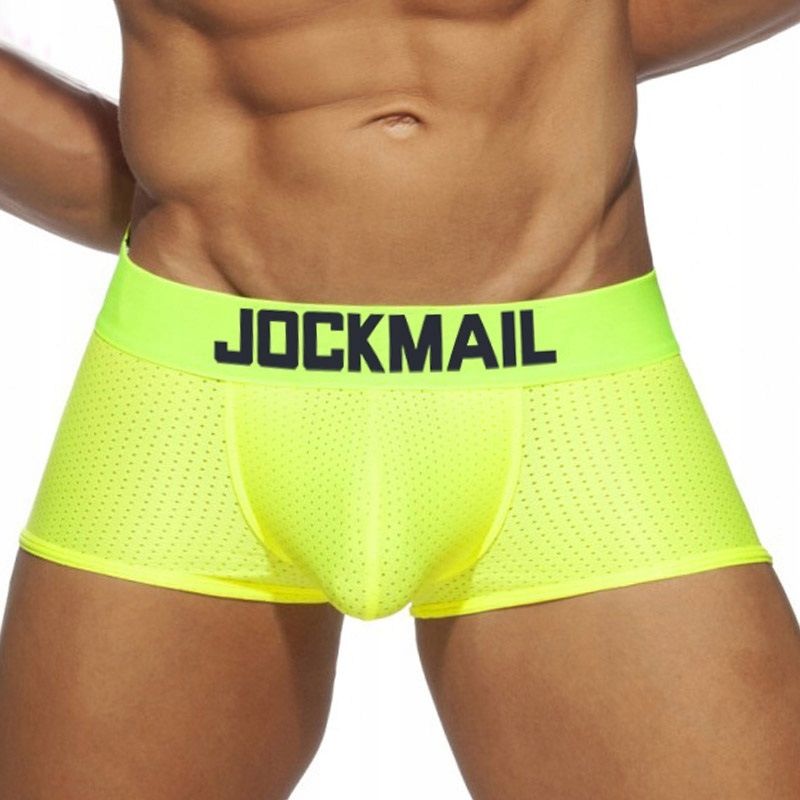 sexy męskie oddychające bokserki jockmail neon m