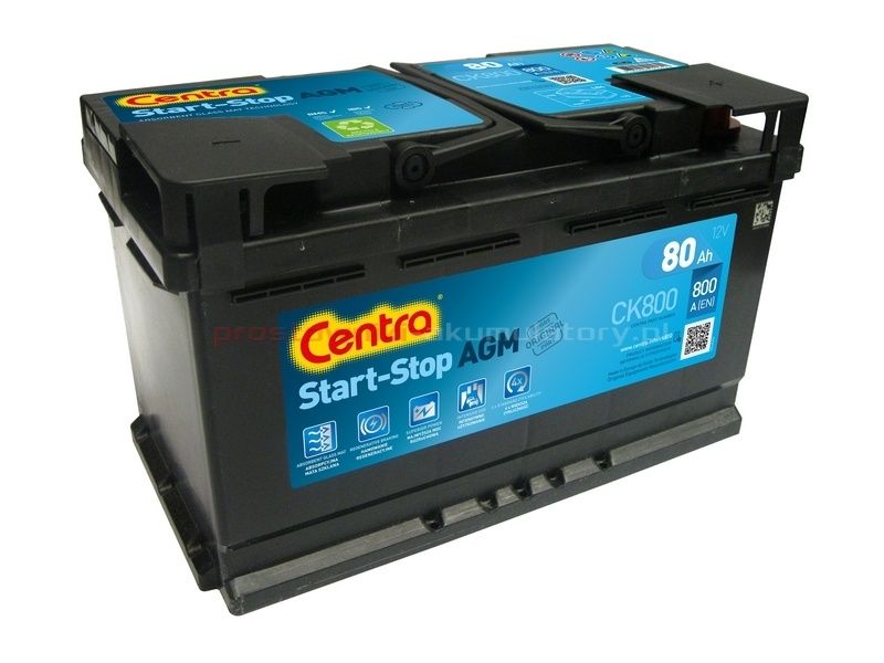 Akumulator 80Ah 800A Centra CK800 AGM P+ Start Stop