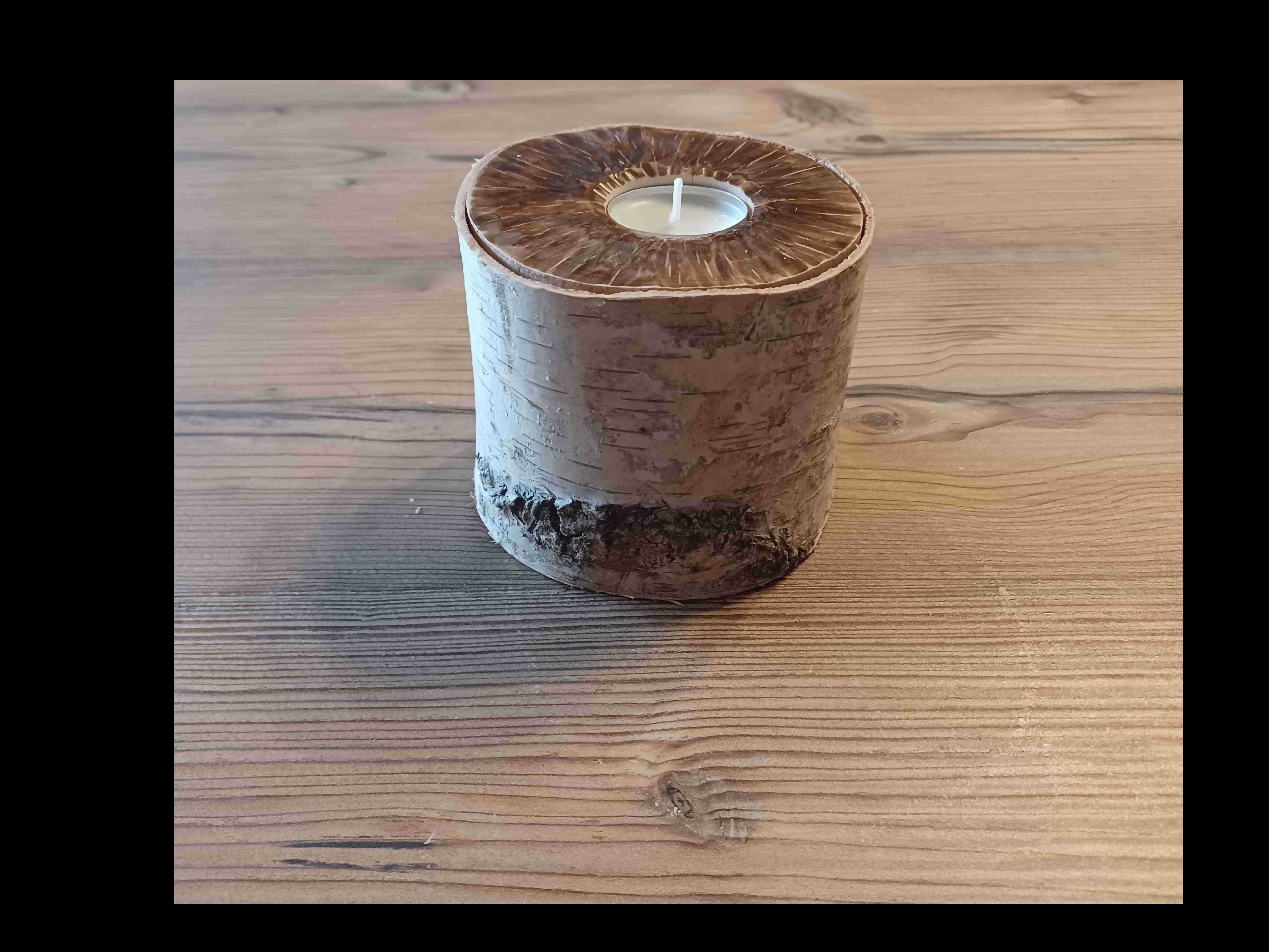 Świecznik drewniany - rustykalna brzoza
