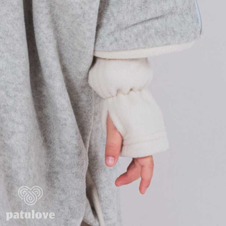 Nowe ponczo PATULOVE Bear Grey New 2024/2025 +MITENKI r.M 2-6lat