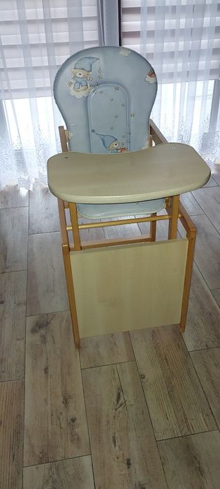 Krzesełko do karmienia, drewniane 3 w 1