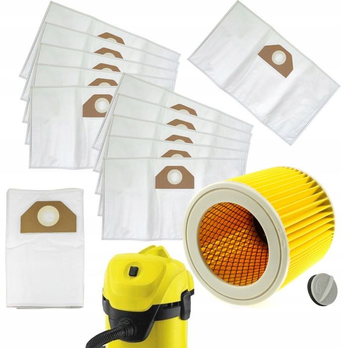 Filtr Wzmocniony 10x Worki Do Odkurzacza Karcher Wd3 200 Mv3 Wd2 Kwd
